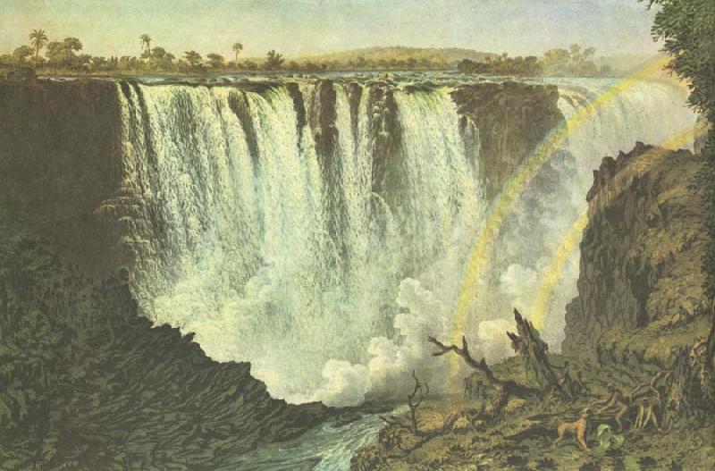 One of Livingstones mainstay ogonblick in Afrika,var da he in November upptackte Victoria autumn in Zambesifloden, unknow artist